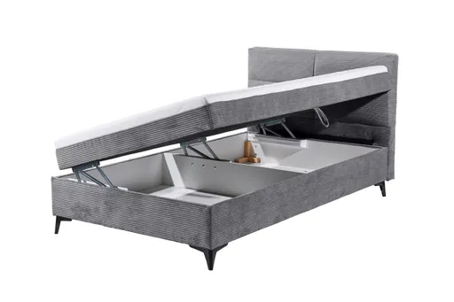 Boxbett - Liegefläche ca. 120x200 cm, Stoff, Grau