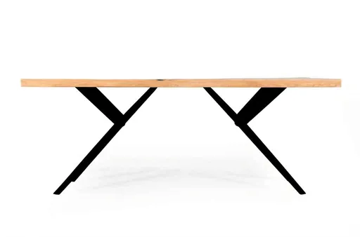 Esstisch - LB ca. 220x100 cm, Wildeiche massiv geölt, Schwarz