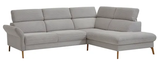 Sofa Maryville - 2,5-Sitzer mit Eckelement und Abschlussteil medium rechts, inkl. Kopfteil verstellbar, Stoff, Beige