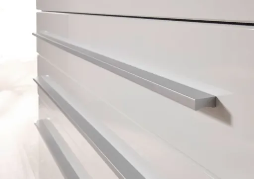 Küchenblock- ohne E-Geräte, B ca. 200 cm, Weiß Matt, Weiß Hochglanz, Anthrazit
