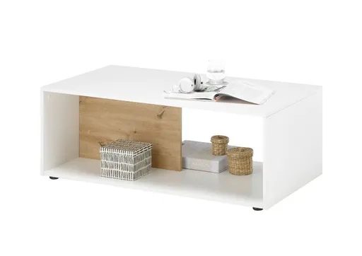Couchtisch - B/H/T ca. 110x40x60 cm, Weiß Dekor