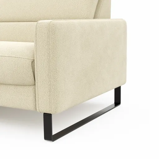 Ecksofa Valera - Longchair mit 3-Sitzer rechts inkl. Rückenlehne verstellbar, Stoff, Natur