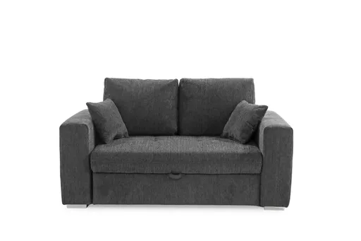 Sofa JORDEN 2 - 1,5-Sitzer inkl. Schlaffunktion mit Bettkasten, Stoff, Dunkelgrau