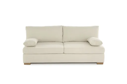 Sofa JELKO - 2-Sitzer inkl. Schlaffunktion mit Bettkasten, Stoff, Beige