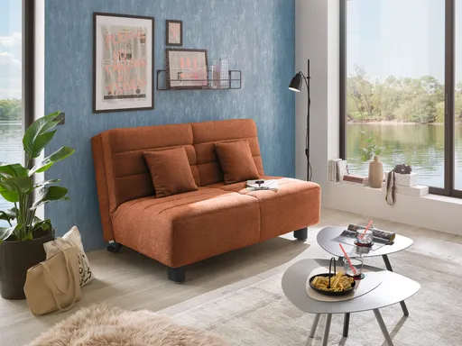 Faltsofa Easy - 2-Sitzer ohne Armlehne, ca. 140 cm inkl. Schlaffunktion, Stoff, Rot