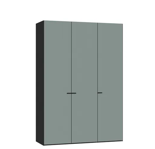 Drehtürenschrank JOIN IT- B ca. 152 cm, Schwarz, Salbei