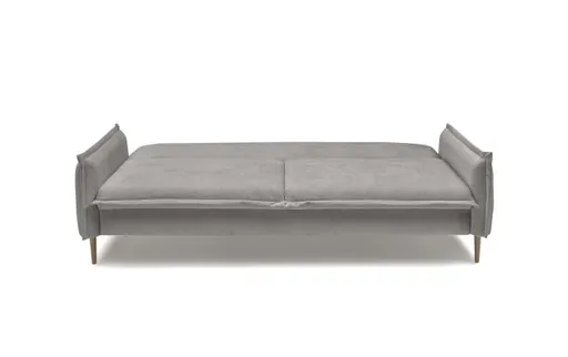 Sofa - 3-Sitzer inkl. Schlaffunktion und Bettkasten, Stoff, Hellgrau