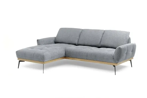 Ecksofa EDDIE - Ecke links, 2-Sitzer inkl. Rückenverstellungen, Stoff, Dunkelgrau