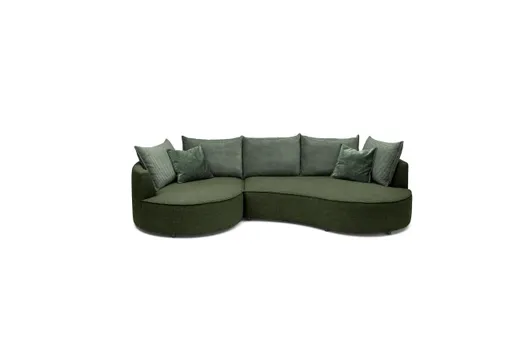 Ecksofa - Ecke links, 2-Sitzer, Stoff, Grün