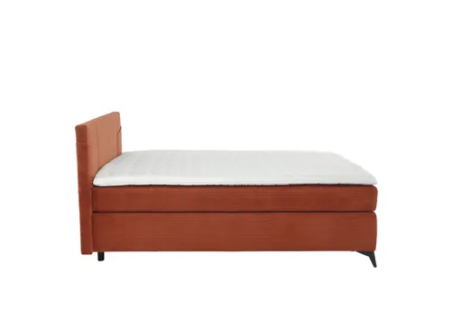 Boxspringbett JODIE- Ligefläche ca. 140x200 cm, Stoff, Rostrot