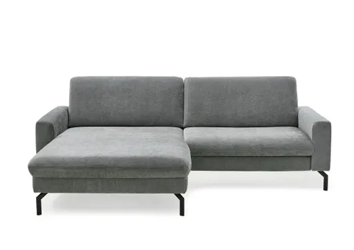 Ecksofa - Longchair links mit 1,5-Sitzer, Stoff, Anthrazit