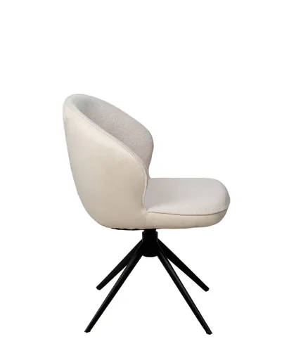 Stuhl MERRITH - drehbar, Stoff, Creme