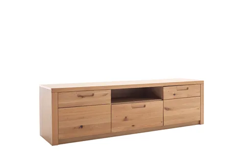 Wohnwand - Eiche Nachbildung, Eiche massiv geölt