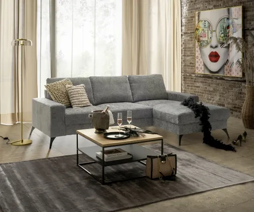Couchtisch - LB ca. 70x70 cm, Wildeiche massiv, Schwarz