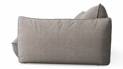 Trapezsofa Fluffy - 2-Sitzer mit Trapezelement und Abschlussteil inkl. Rückenlehne verstellbar, Stoff, Taupe
