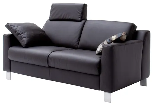 Sofa - 2,5 Sitzer, inkl. Kopfstütze, Leder, Moor