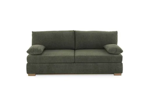 Sofa JELKO - 2-Sitzer inkl. Schlaffunktion mit Bettkasten, Stoff, Dunkelgrün
