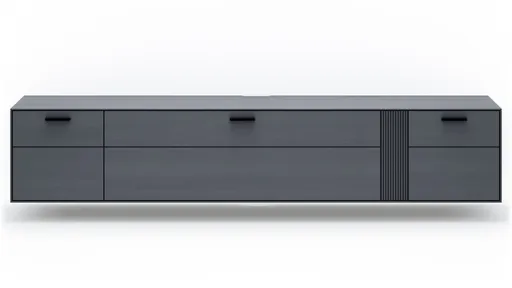 Lowboard Estana - Eiche massiv, Anthrazit 