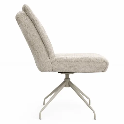 Stuhl Evania - Dreh und Relax-Funktion, hoher Rücken, Stoff, Ecru