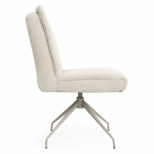 Stuhl Evania - Dreh und Relax-Funktion, hoher Rücken, Stoff, Creme