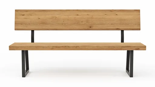 Holzbank Clifton - mit Rückenlehne, Breite ca. 180cm, Zerreiche massiv, natur