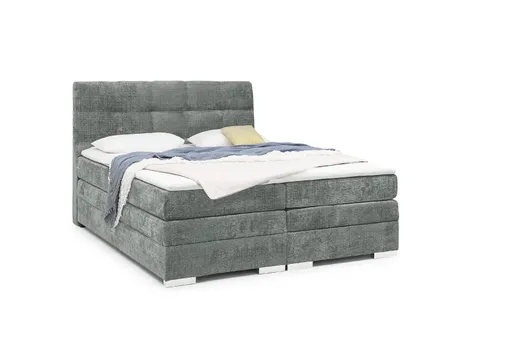 Boxspringbett SANDRIN I- Liegefläche ca. 180x200 cm, Stoff, Grau