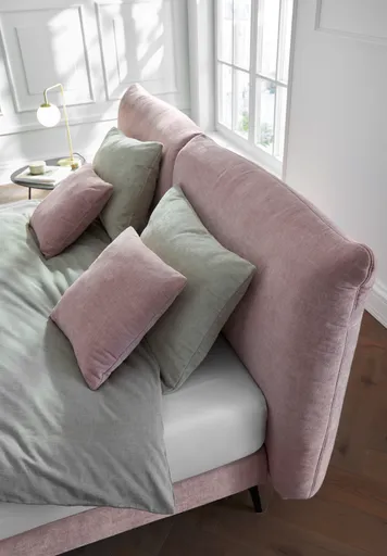 Boxspringbett Delia - Liegefläche 180x200 cm, Stoff, Rose 