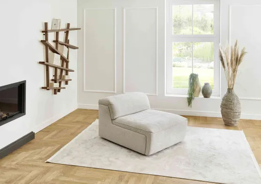 Sessel - inkl. Kissen mit Rolle, Stoff, Natur