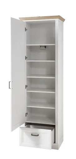 Garderobenschrank - B ca. 65 cm, Weiß, Artisan Eiche Nachbildung