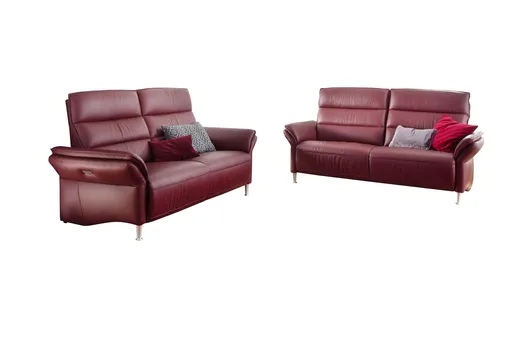 Sofa - 2-Sitzer, Leder, Rot