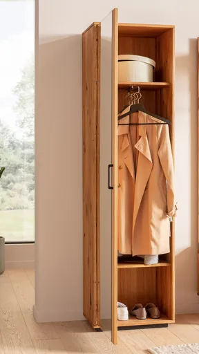 Garderobenschrank Savannah - Wildeiche massiv, natur geölt