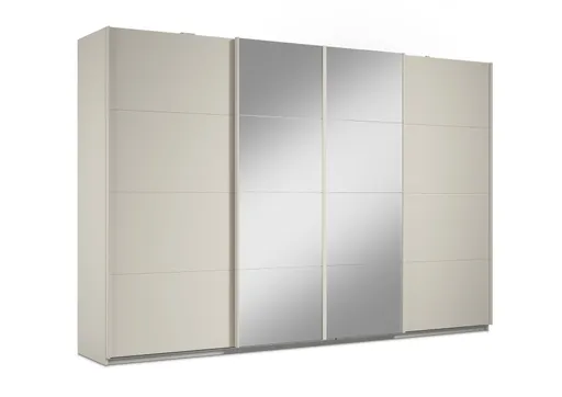 Schwebetürenschrank RIKK- B ca. 316 cm, Champagner, Spiegel