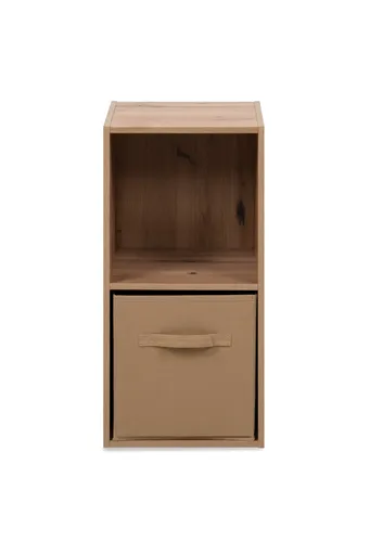 Regal - inkl. Stoffbox, B ca. 30 cm, Artisan Eiche Nachbildung, Beige