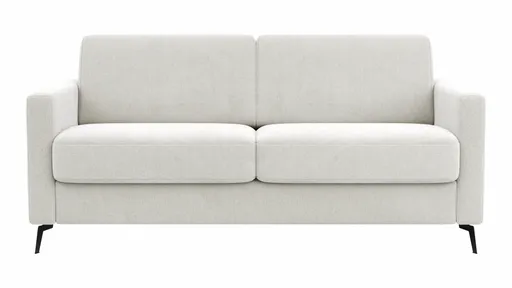 Schlafsofa Laredo - 2,5-Sitzer inkl. Schlaffunktion und Armlehne klappbar, Stoff, Offwhite