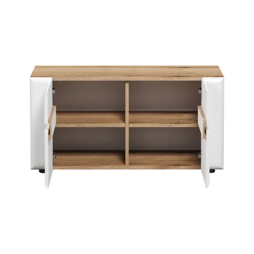 Sitzbank - B ca. 91 cm, Eiche Evoke Nachbildung, Weiß Hochglanz