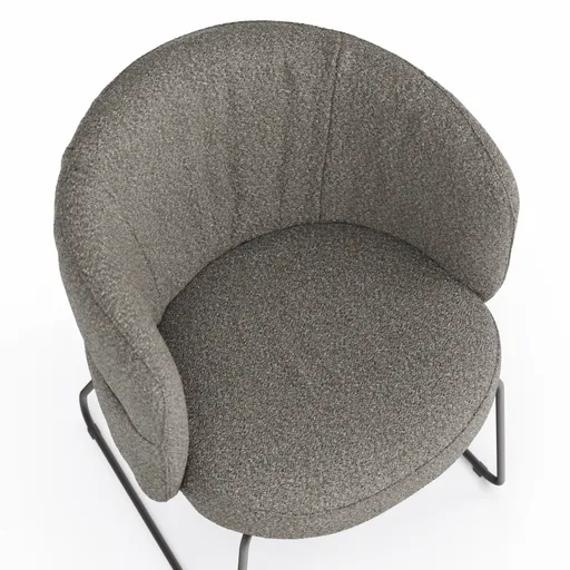 Armlehnstuhl Milana - Stoff, Grau