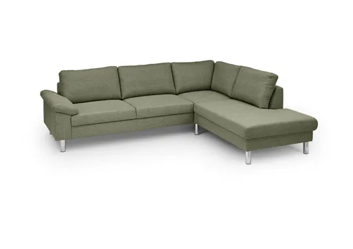 Ecksofa COOL - 2,5-Sitzer mit Ecke rechts, Stoff, Hellgrün