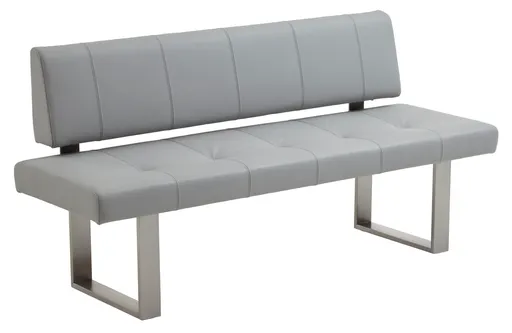 Design-Bank EM Zadar - Breite ca. 180, Leder, Hellgrau