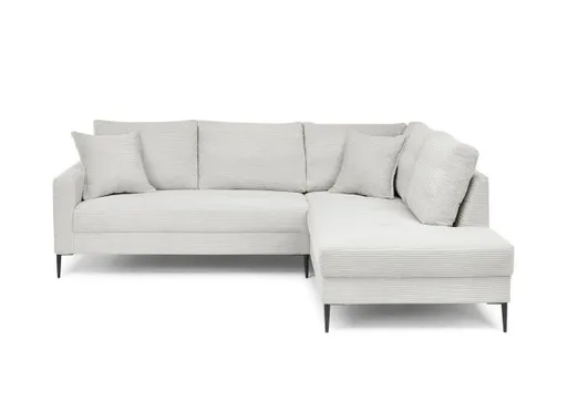 Ecksofa - 3-Sitzer, Ecke rechts, Stoff, Hellgrau