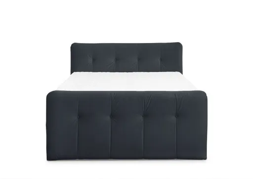 Boxspringbett HOLLIE- Liegefläche ca. 180x200 cm, Stoff, Anthrazit, Bonell/Bonell