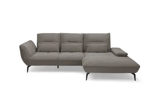 Ecksofa PAYTON - 2-Sitzer, Ecke rechts inkl. Rückenneigung, Armteilverstellung, Stoff, Taupe