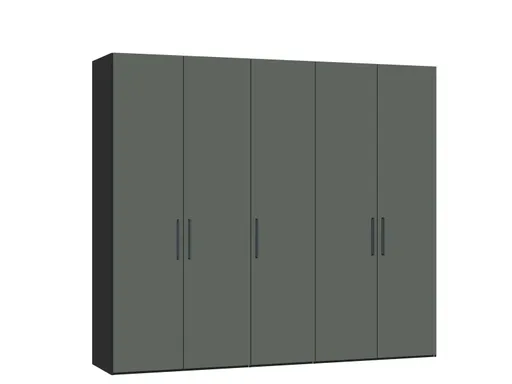 Drehtürenschrank JOIN IT- B ca. 252, Schwarz, Glas, Graugrün