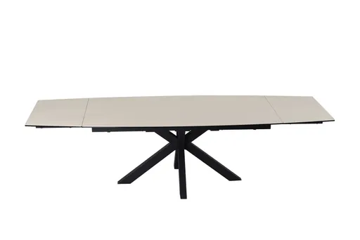 Esstisch MELANIA - ausziehbar, LB ca. 180x95 cm, Glaskeramik, Travertin farbig