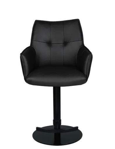 Barhocker MAKANA - drehbar, höhenverstellbar, Stoff, Schwarz