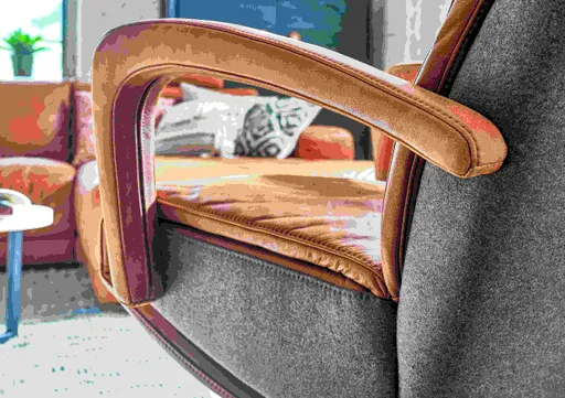 Drehsessel Balok Relax - Größe L, inkl. Relaxfunktion (motorisch), Kopfteil verstellbar, Leder&Stoff, Mehrfarbig
