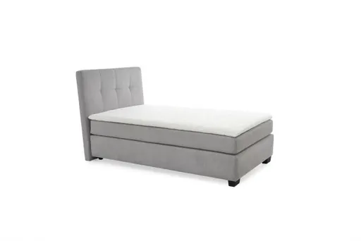 Boxspringbett JILA- Ligefläche ca. 120x200 cm, Stoff, Hellgrau