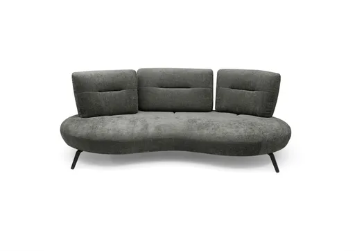 Nierensofa PACEY - 3-Sitzer inkl. Schwenkrücken, Stoff Anthrazit
