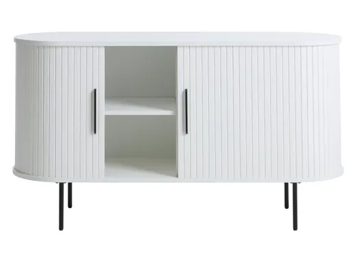 Sideboard - B ca. 120 cm, Eiche Furnier, Weiß
