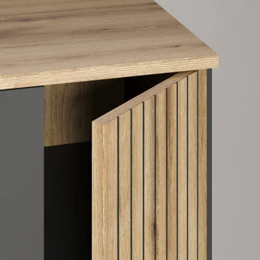 Highboard - B ca. 90 cm, Anthrazit, Eiche Coast Evoke Nachbildung