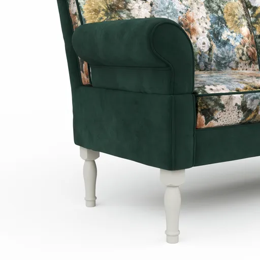 Sofa Washington - 3-Sitzer inkl. Armlehne verstellbar, Rücken geschwungen, Stoff, Mehrfarbig